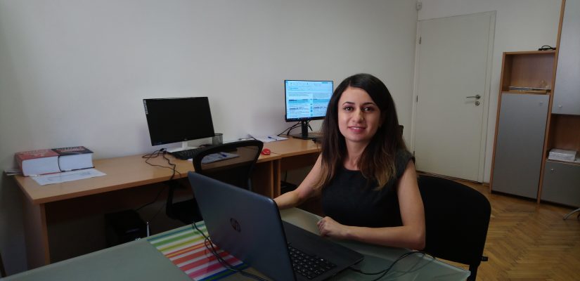 A picture of the student Karina Arzumanyan in her place of work